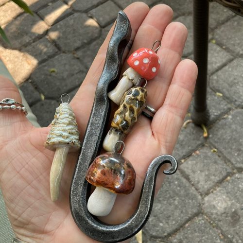 Hand Forged Iron Broom Hanging Hooks